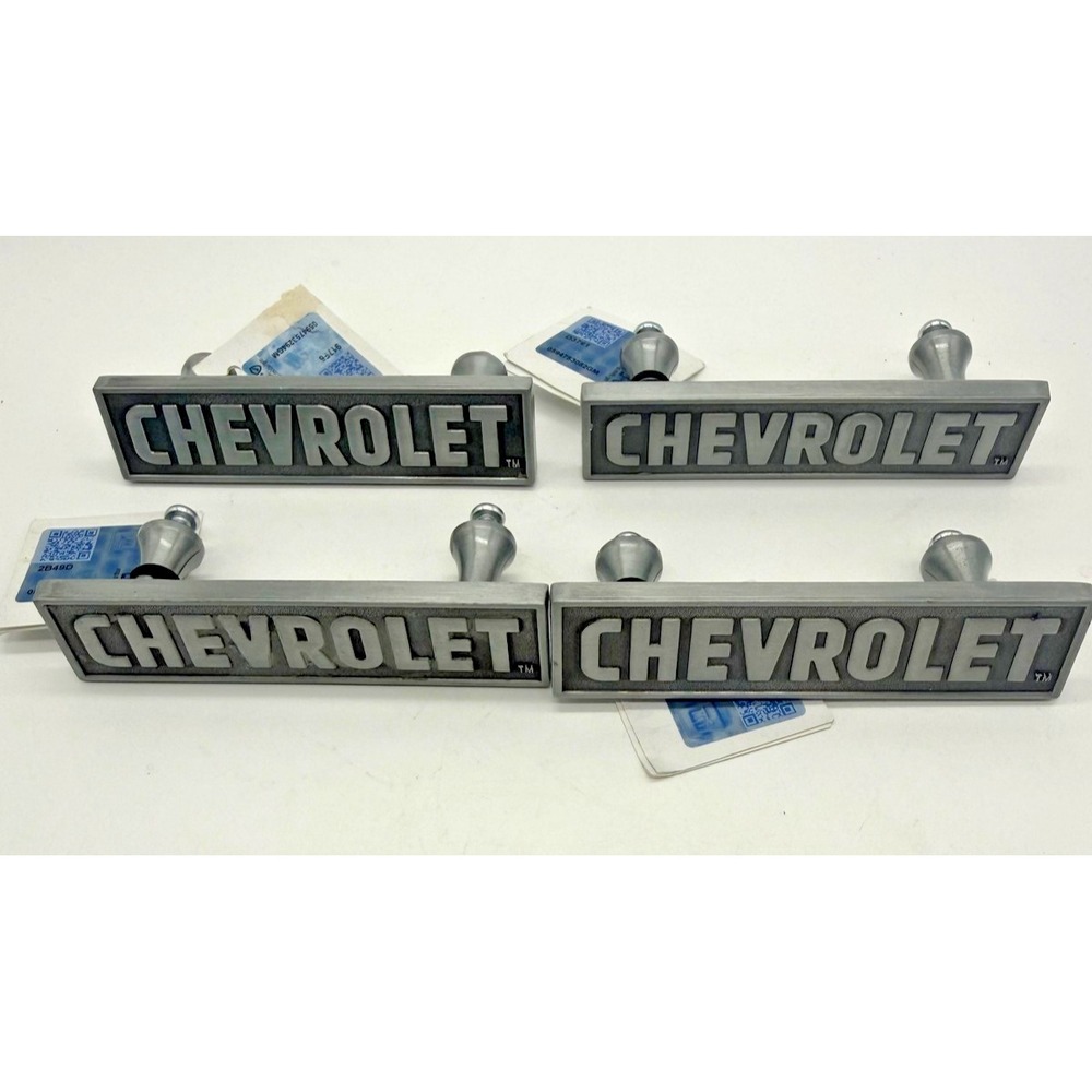 Chevrolet Drawer‎ Pull Handles Silver 5in Satin Zinc Cabinet Set of 4